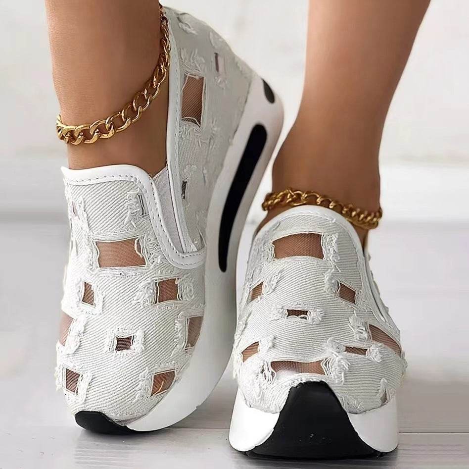 Plus Size Wedge Flats for Women - Breathable Hidden Heels, Stylish Colors - Buy Center