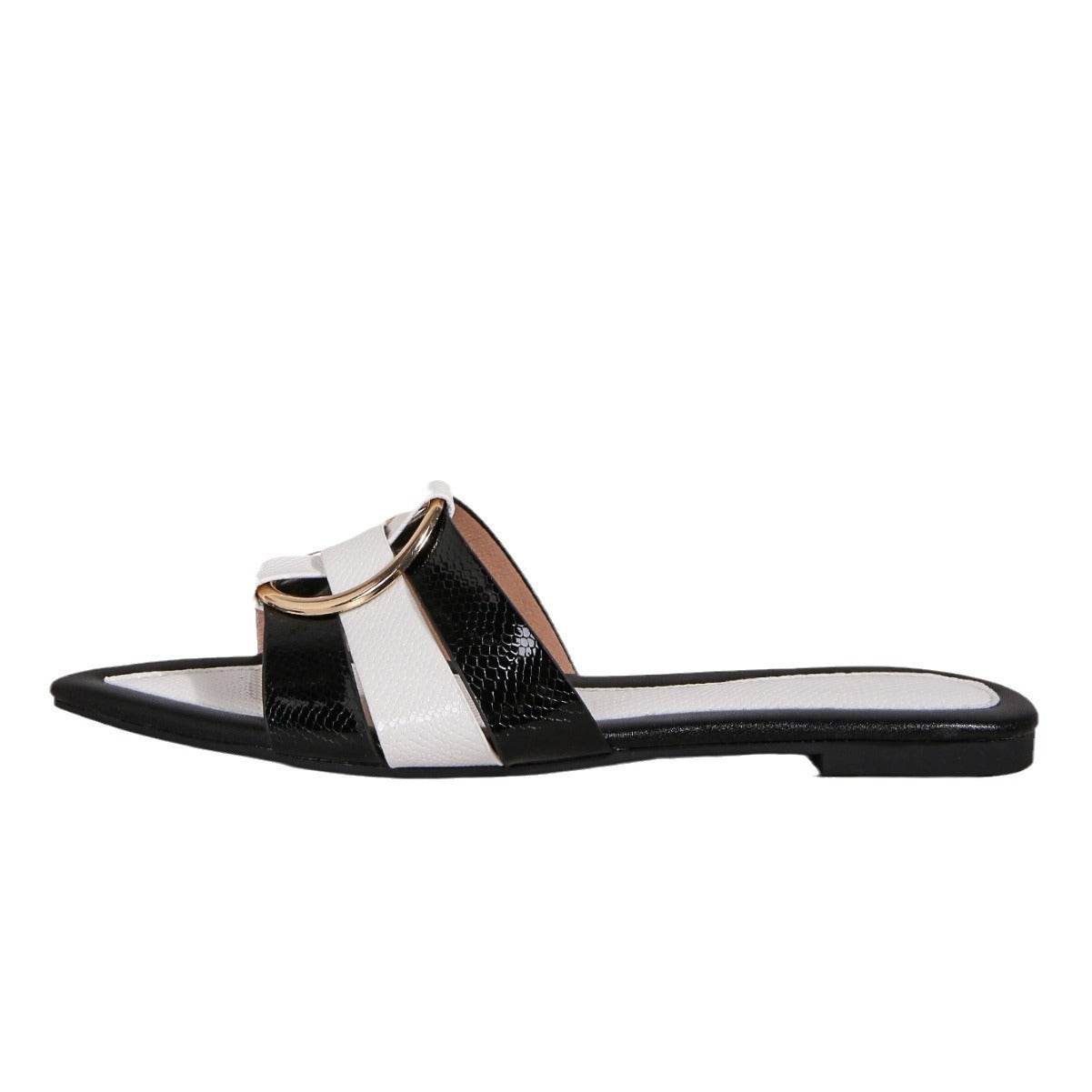 Women's Casual Flat Slippers - Stylish PU Comfort for Everyday Wear - Buy Center