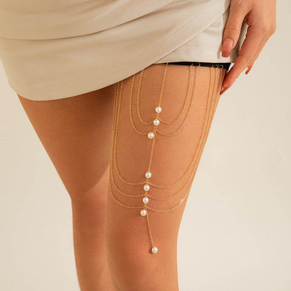Multi-Layer Chain Star Thigh Ring - Stylish Body Jewelry for Trendsetters - Buy Center