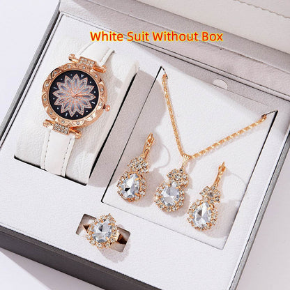 Buy Center Women's Quartz Watch Bracelet Set - Casual Style & Matching Jewelry - Buy Center