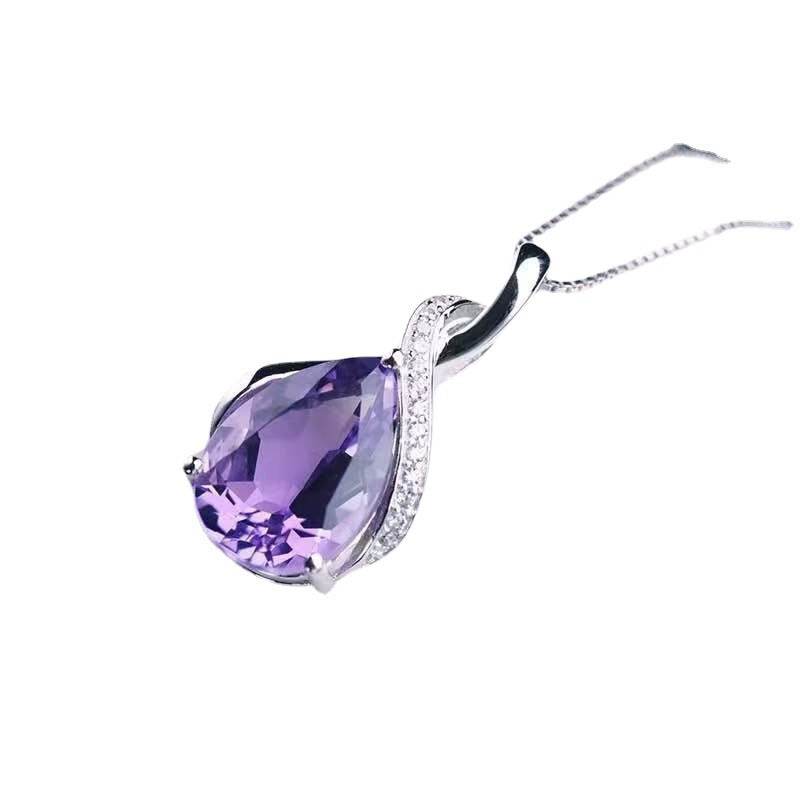 Buycenter Natural Topaz Pendant Necklace - Elegant Clavicle Jewelry for Women - Buy Center