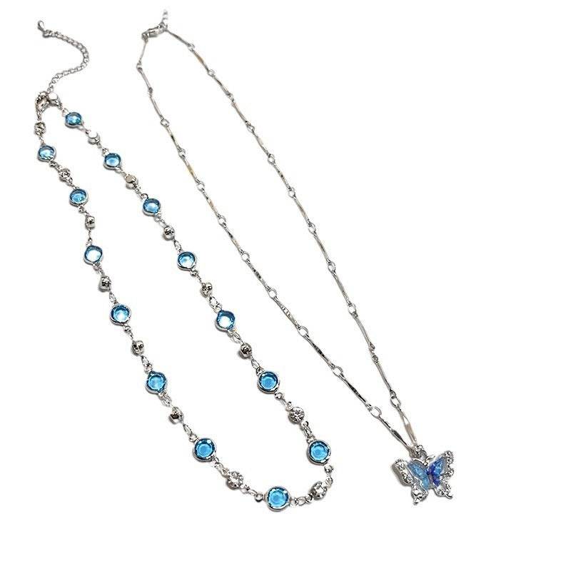 Buy Center Double-Layer Butterfly Necklace - Stylish Clavicle Chain - Buy Center