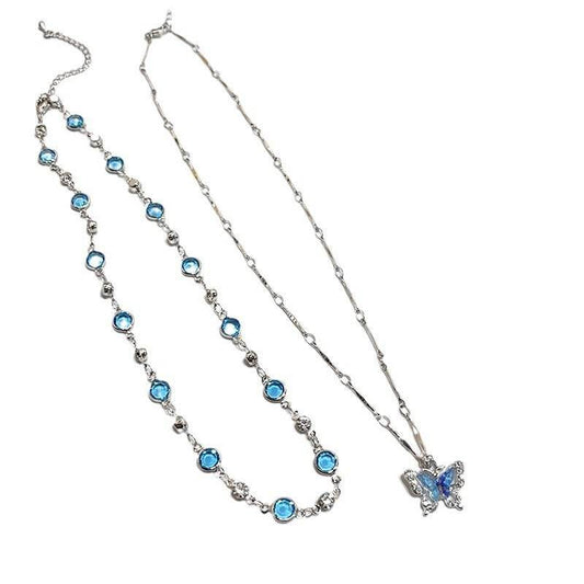 Buy Center Double-Layer Butterfly Necklace - Stylish Clavicle Chain - Buy Center