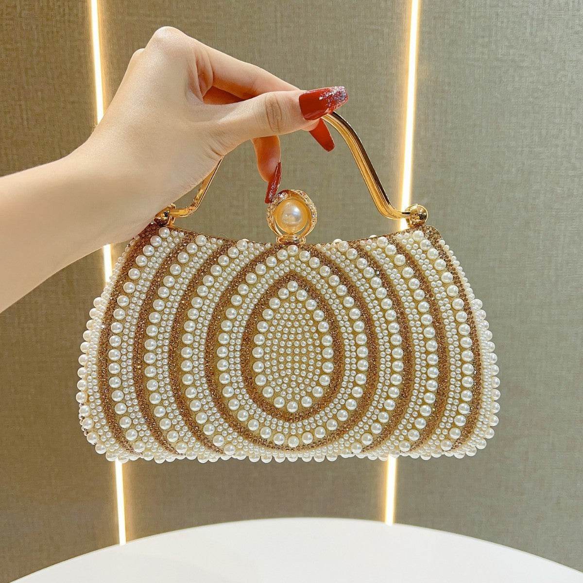 Buycenter Women's Pearl Diamond Handbag - Stylish Crossbody for Daily Use - Buy Center