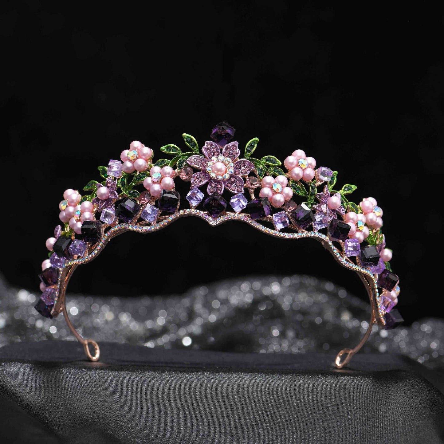 Alloy Crystal Flower Wedding Hair Ornaments - Elegant Bridal Jewelry Set - Buy Center