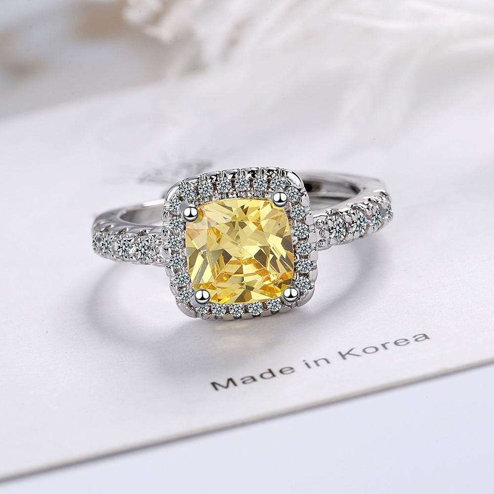 Adjustable Square Zirconium Diamond Ring - Stylish Copper Geometry 2025 - Buy Center