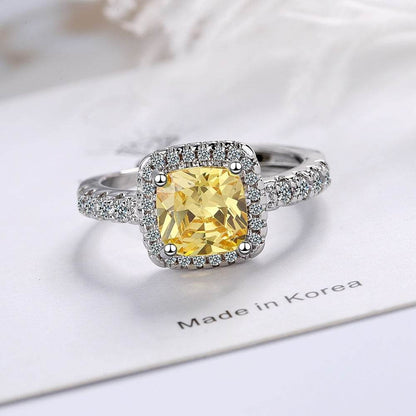 Adjustable Square Zirconium Diamond Ring - Stylish Copper Geometry 2025 - Buy Center