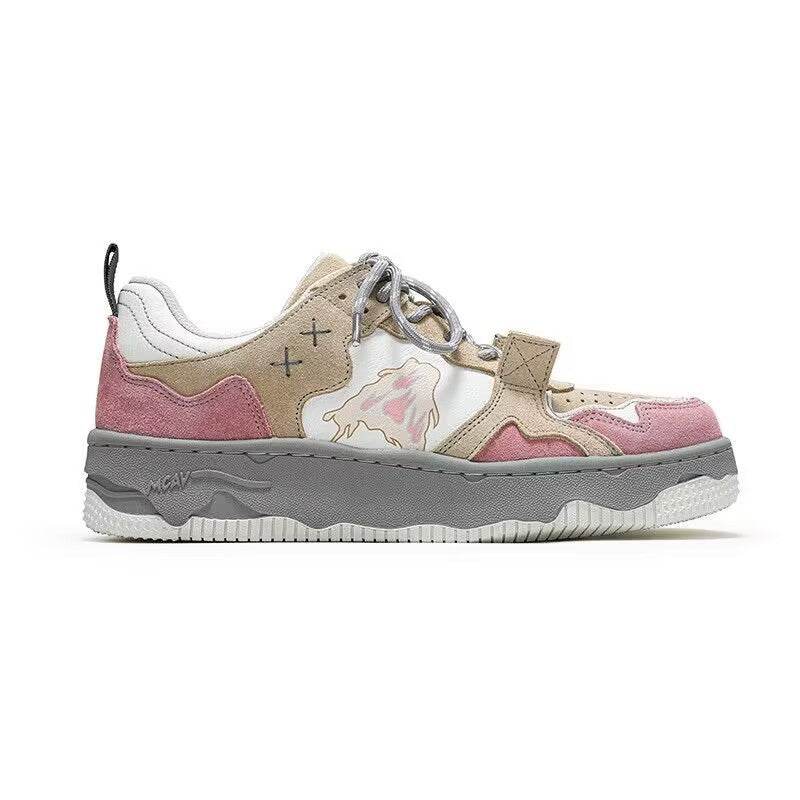 Retro Women's Student Sneakers - Stylish Pink Vulcanize Shoes for Comfort - Buy Center