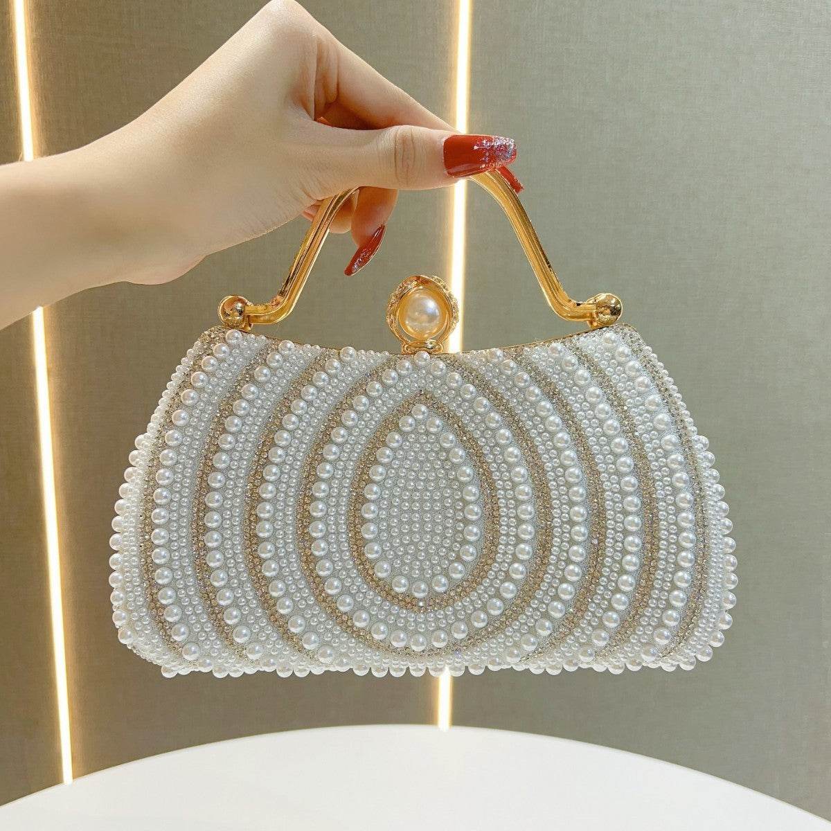 Buycenter Women's Pearl Diamond Handbag - Stylish Crossbody for Daily Use - Buy Center