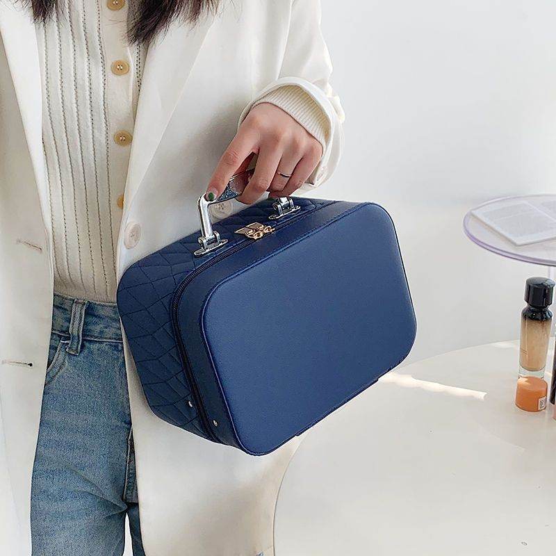 Buycenter Double-Layer Cosmetic Bag with Mirror - Large Capacity Storage - Buy Center