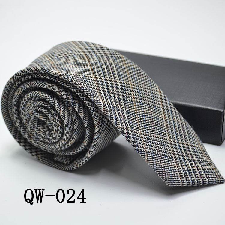 Elegant Men's Super Narrow Bow Tie - Trendy Wool-like Cotton Stripes - Buy Center