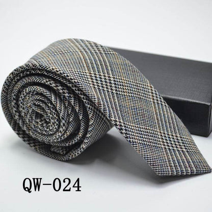 Elegant Men's Super Narrow Bow Tie - Trendy Wool-like Cotton Stripes - Buy Center