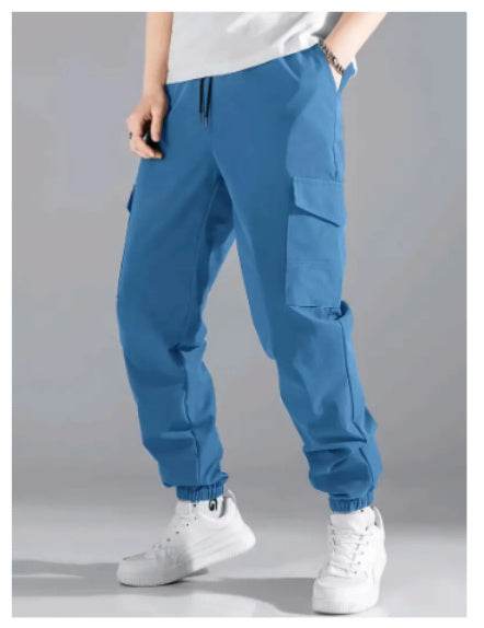 Men's Multi-Pocket Workwear Pants - Casual Straight Fit, Durable & Stylish - Buy Center
