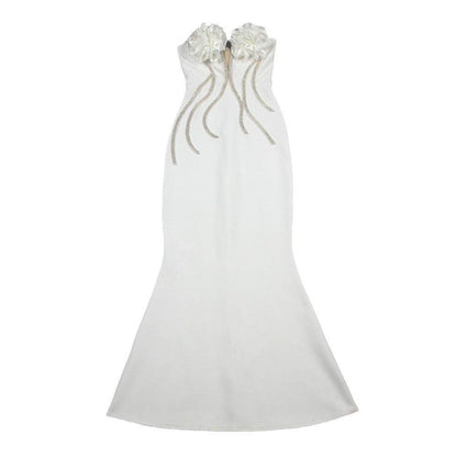 Elegant Temperament Evening Dress - Flower Chain Strapless Style 2025 - Buy Center