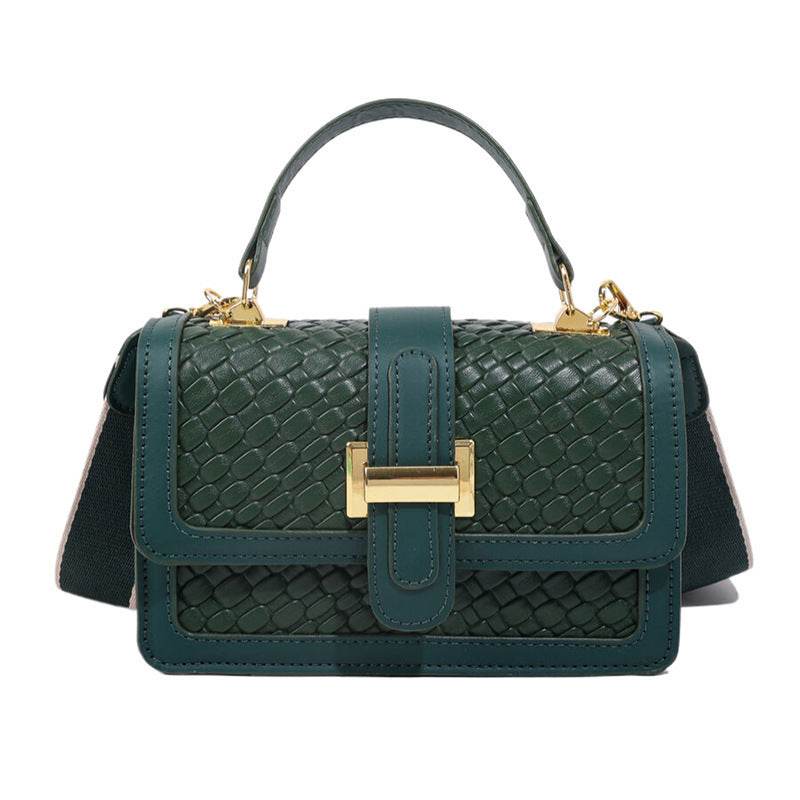 Woven Solid Color Crossbody Bag - Stylish Small Square Clutch 2025 - Buy Center