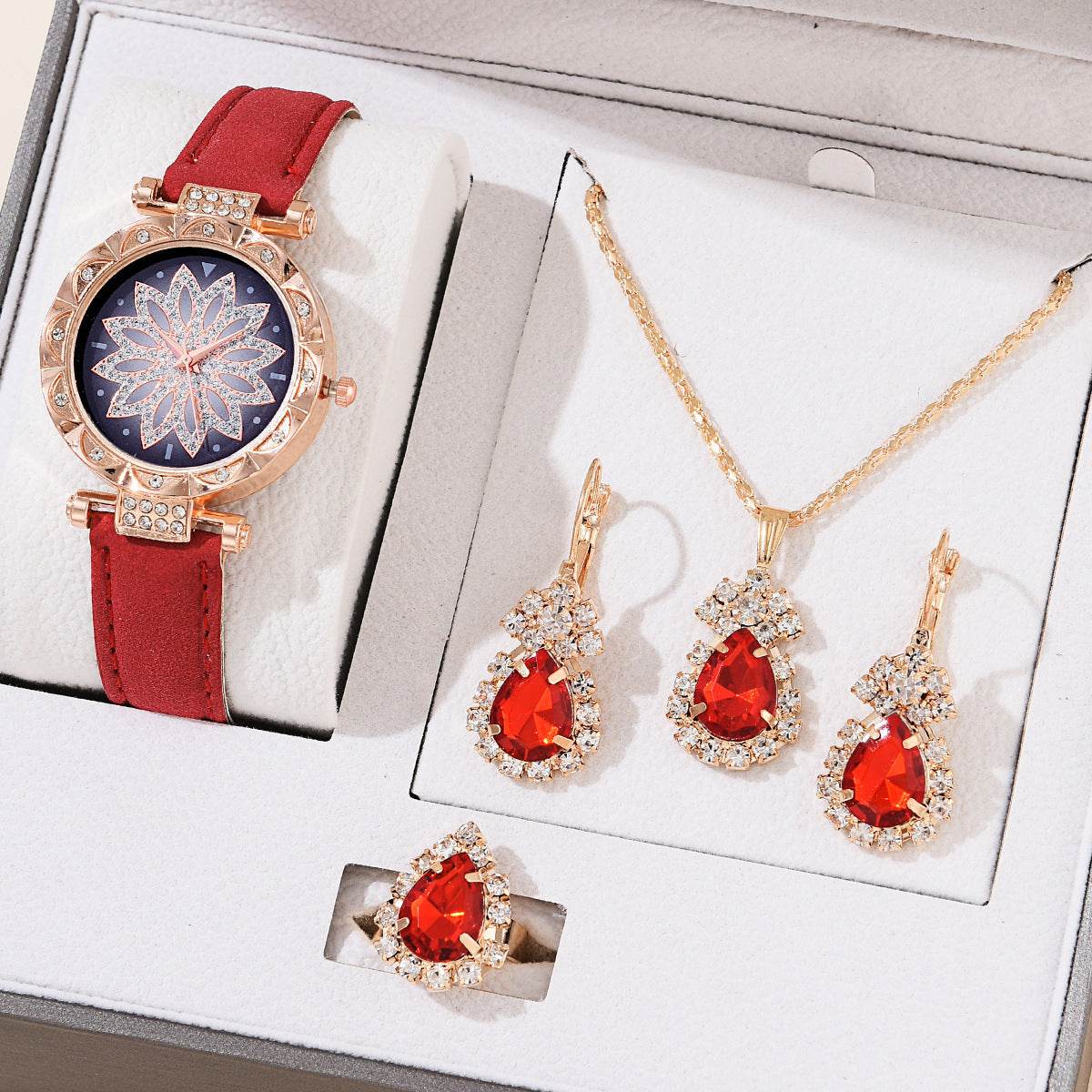 Buy Center Women's Quartz Watch Bracelet Set - Casual Style & Matching Jewelry - Buy Center