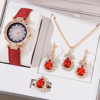 Buy Center Women's Quartz Watch Bracelet Set - Casual Style & Matching Jewelry - Buy Center