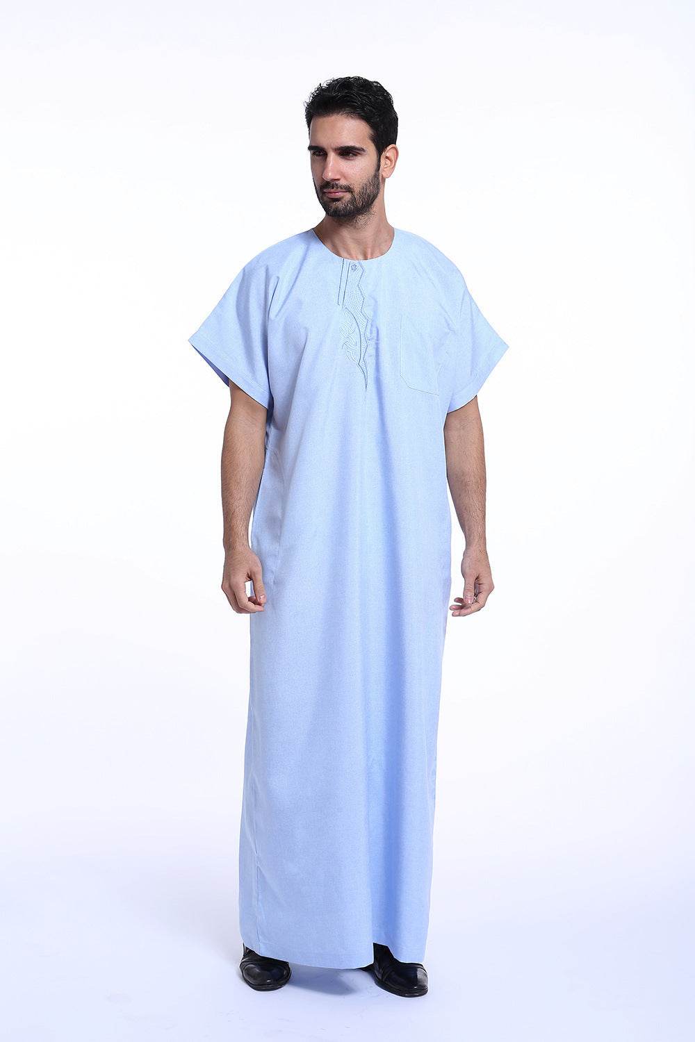Elegant Arab Male Robe - Stylish Hemp Blend with Exquisite Embroidery - Buy Center