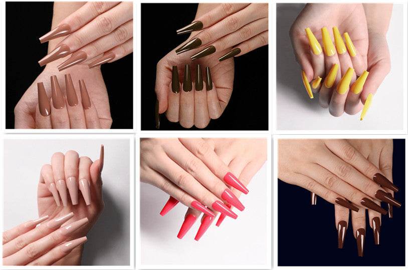 Long Coffin Fake Nails - Vibrant Colors, Easy Application Nail Art - Buy Center