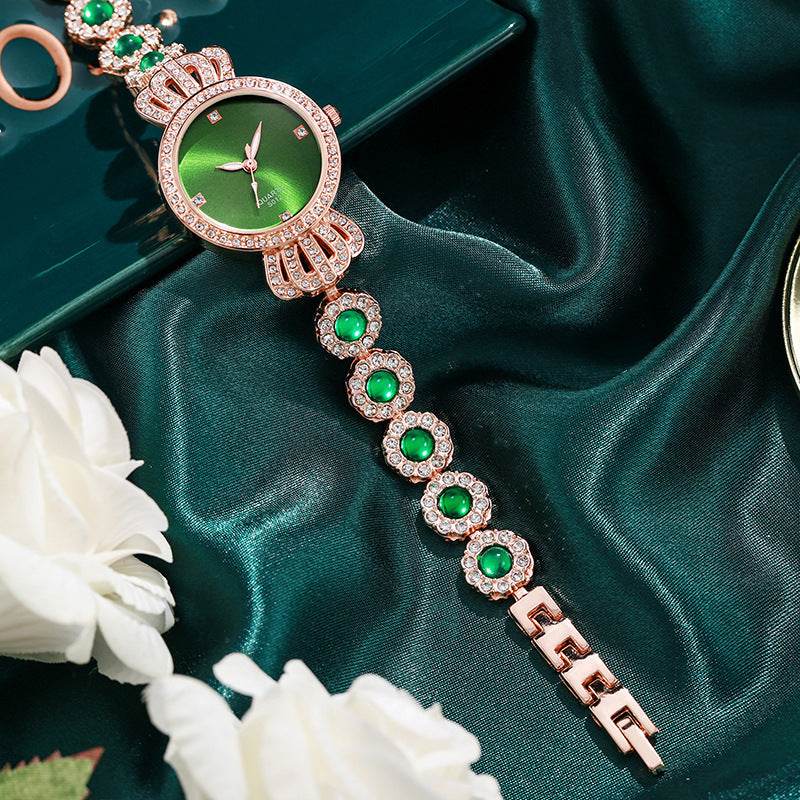 Stylish Women's Quartz Watch - Unique Bracelet Crown Design, 37.5mm Dial - Buy Center