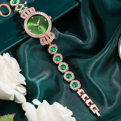 Stylish Women's Quartz Watch - Unique Bracelet Crown Design, 37.5mm Dial - Buy Center