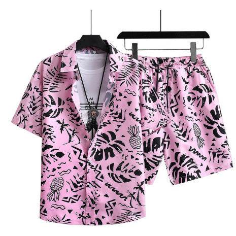 Men's Casual 3D Digital Print Hawaii Suit - Stylish Short Sleeve Shirt & Shorts - Buy Center