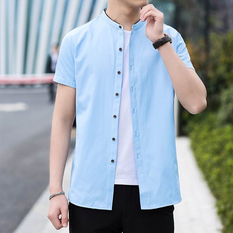Buycenter Slim Fit Round Neck White Shirt - Short Sleeve for Men - Buy Center