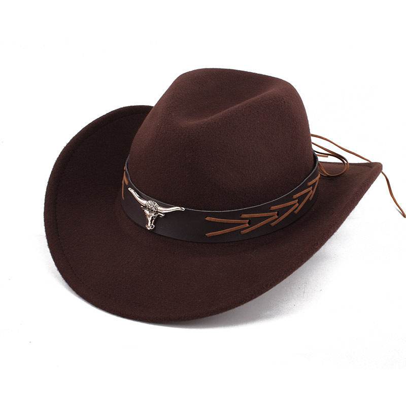European & American Woolen Cowboy Hat - Stylish Adjustable Fit for All - Buy Center