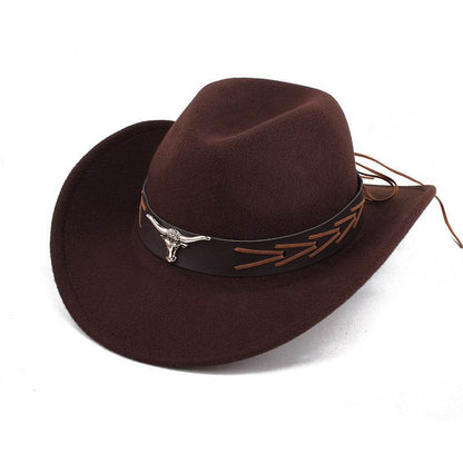 European & American Woolen Cowboy Hat - Stylish Adjustable Fit for All - Buy Center