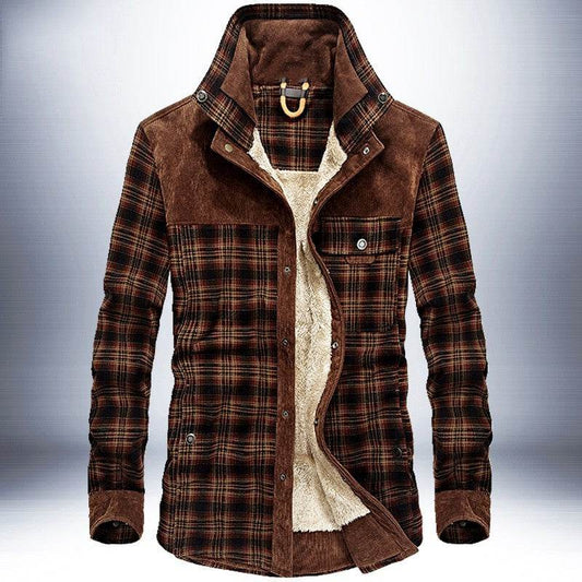 Buycenter Men's Thicken Winter Jacket - Warm Fleece & Cotton Blend - Buy Center