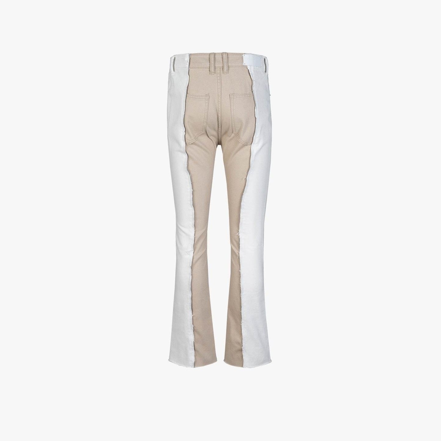 Buycenter Color Contrast Fashion Jeans - Tassel Slight Flared Pants - Buy Center