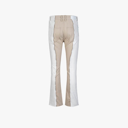 Buycenter Color Contrast Fashion Jeans - Tassel Slight Flared Pants - Buy Center
