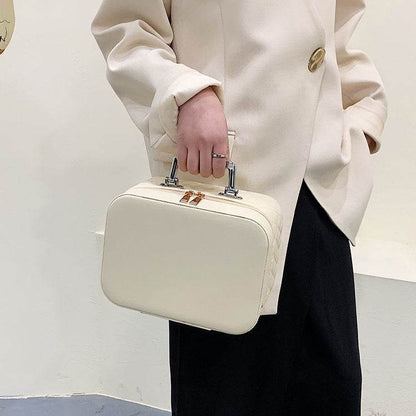 Buycenter Double-Layer Cosmetic Bag with Mirror - Large Capacity Storage - Buy Center