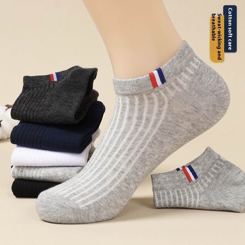 Men's Casual Cotton Socks - 5 Pairs in Assorted Colors for Daily Wear - Buy Center
