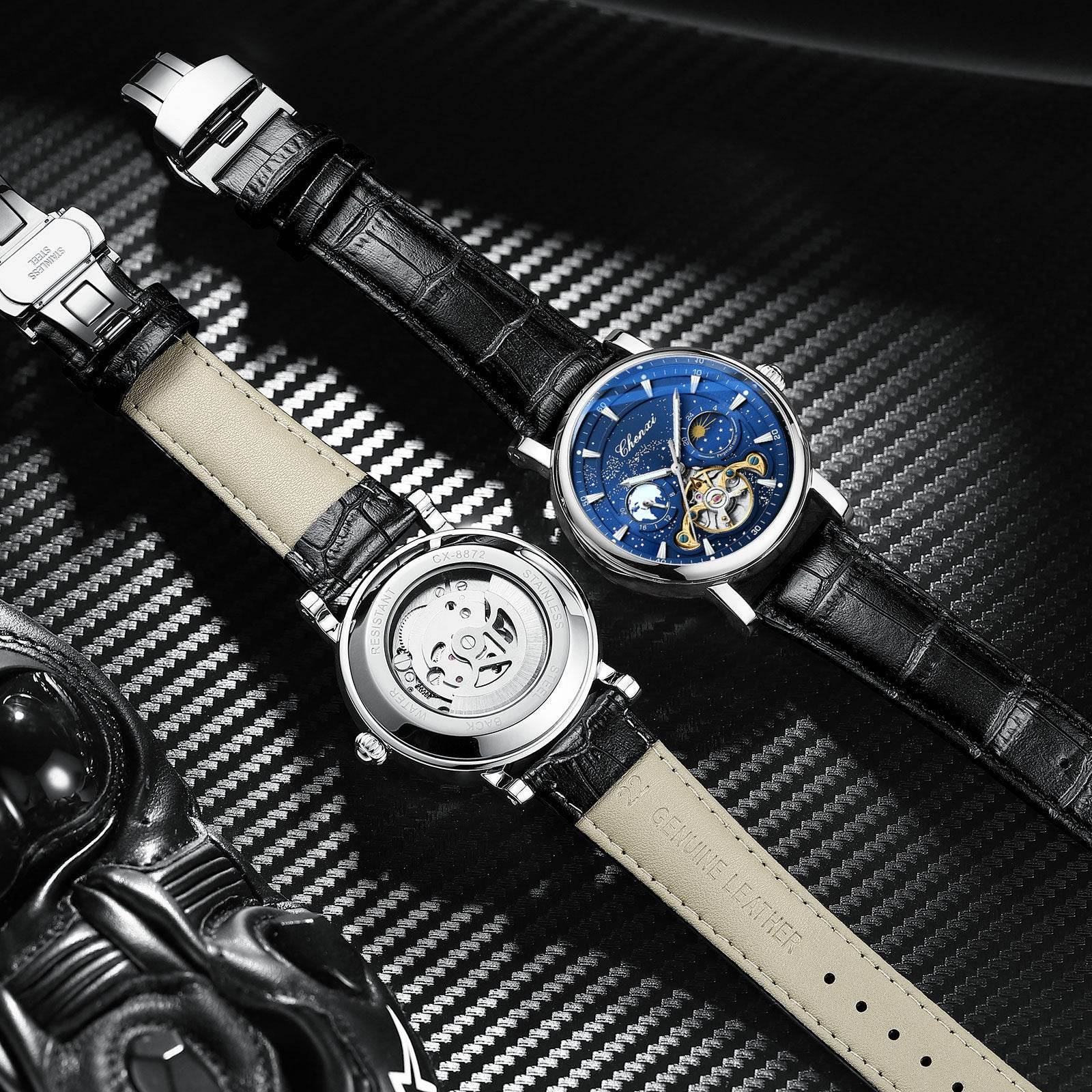 Xinghe Luminous Tourbillon Mechanical Watch - Moon Phase, Stylish Design - Buy Center