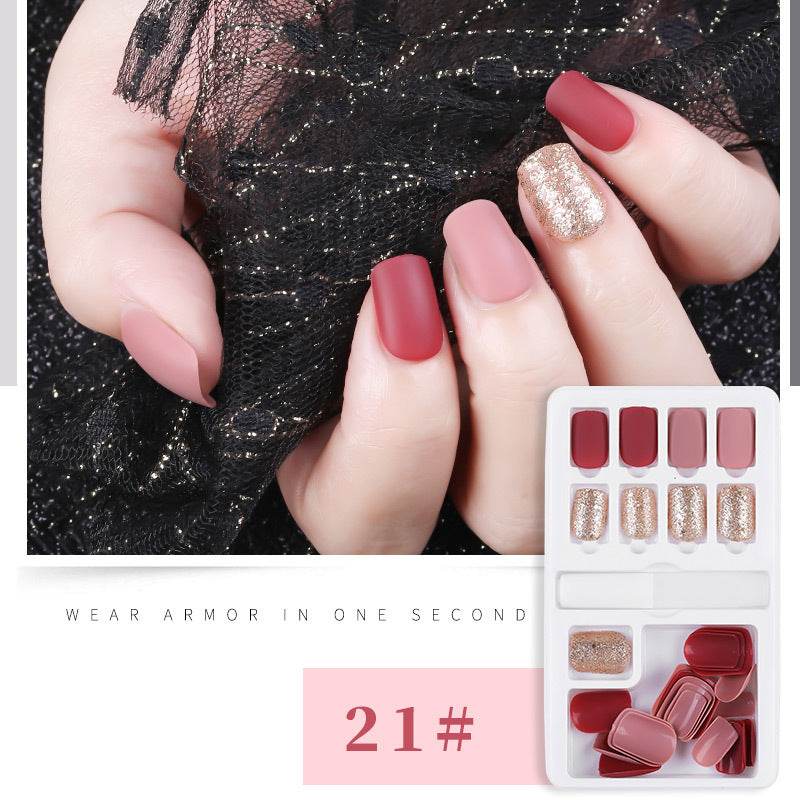30pcs Detachable False Nail Tips Set - Stylish Full Cover Short Nails - Buy Center