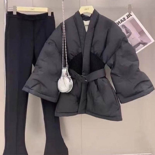 Black Cotton Padded Coat for Women - Stylish, Thickened, Extended Length - Buy Center
