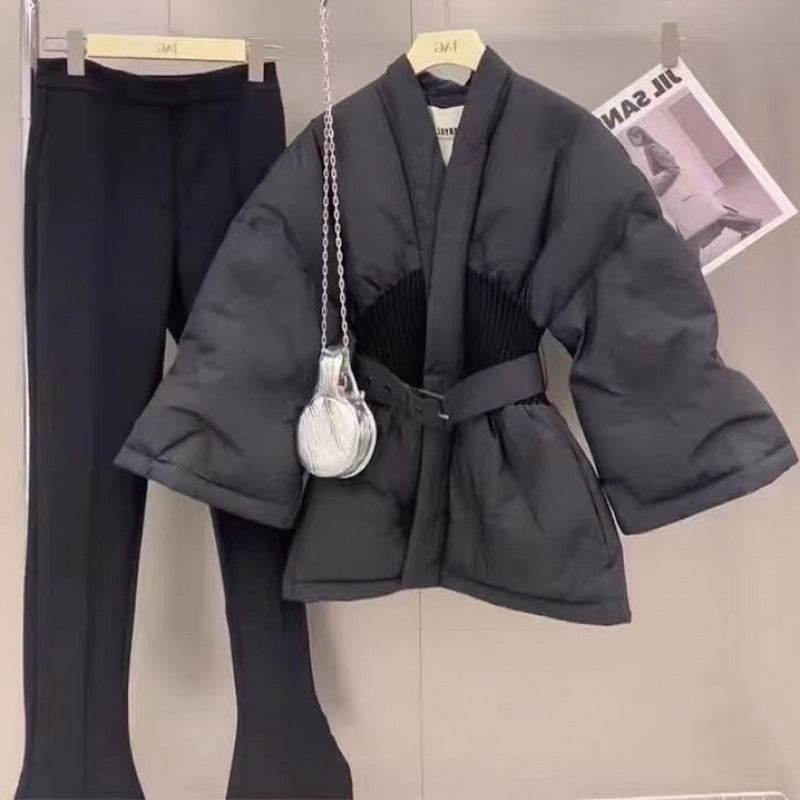 Black Cotton Padded Coat for Women - Stylish, Thickened, Extended Length - Buy Center