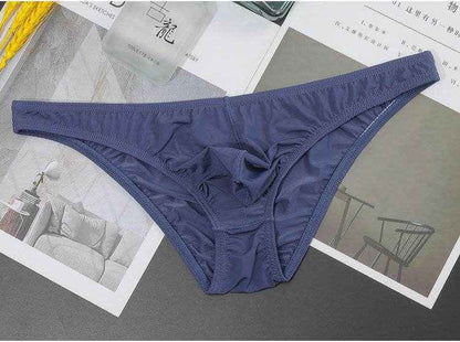 Ultra-Thin Transparent Men's Briefs - Comfortable Ice Silk Low Waist Style