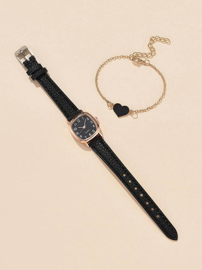 Buy Center Retro Women's Watch - Elegant Square Plate & Imitation Leather - Buy Center