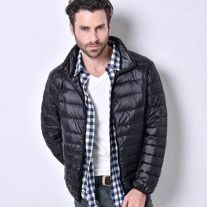 Buycenter Men's Light Down Jacket - Warm Stand Collar Winter Style - Buy Center