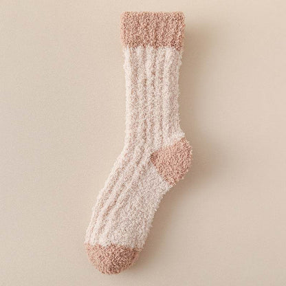 Coral Fleece Women's Thermal Socks - Thick Mid-Calf Cozy Footwear - Buy Center