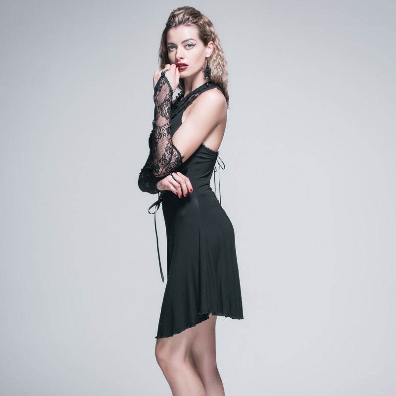 Buycenter Black Halloween Party Dress - Sleeveless Short Skirt Style - Buy Center