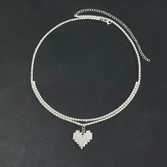 Personalized Double Layer Heart Pendant Waist Chain - Silver/Gold Options - Buy Center