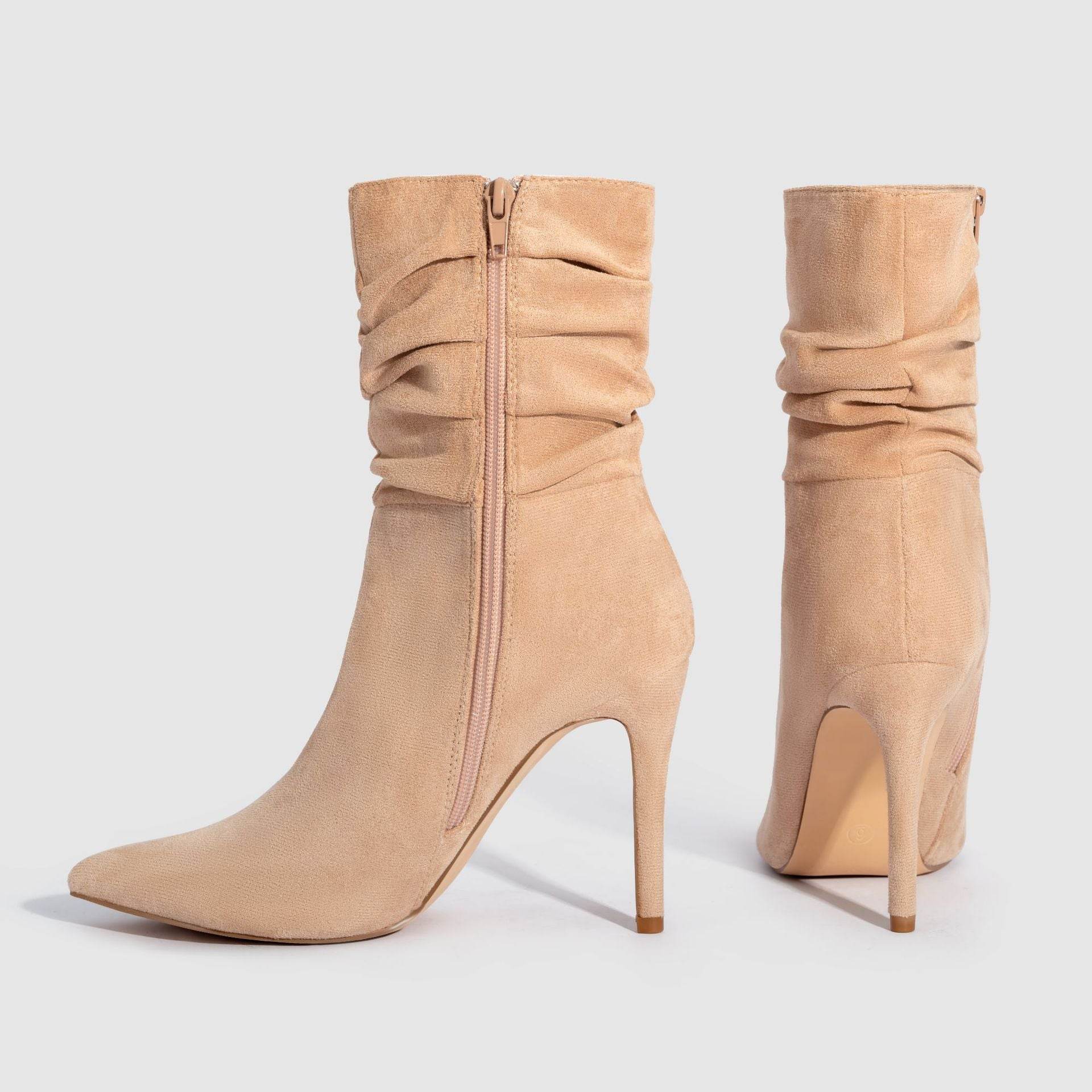 Women's Suede Pointed High Heels - Stiletto Fashion Boots for 2025 - Buy Center