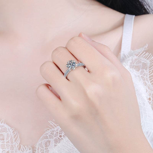 Elegant Women's Sterling Silver Ring - Flower Design, Multiple Sizes Available - Buy Center