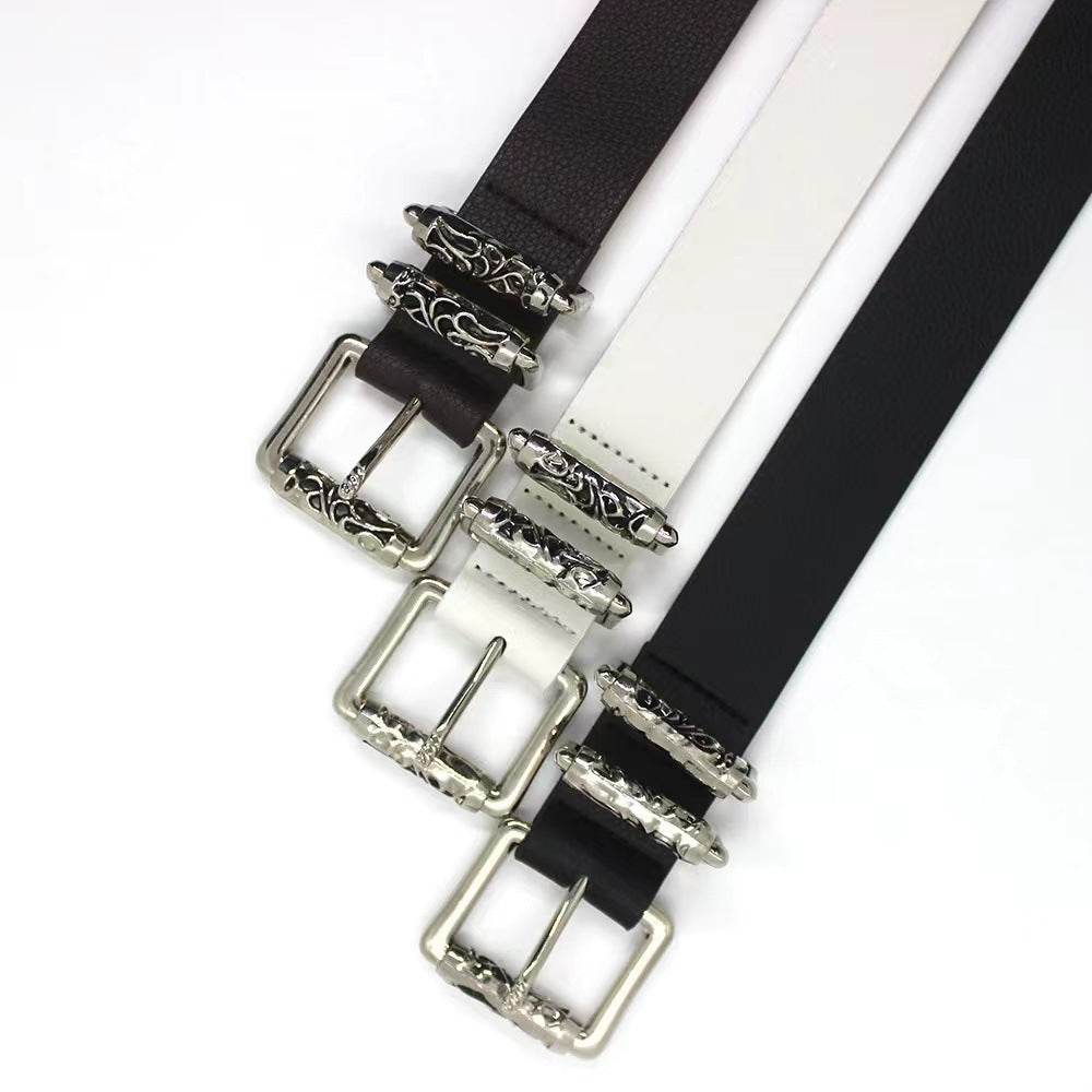 New Style Silver Alloy Crook Pin Buckle Belt - Elegant Imitation Leather - Buy Center