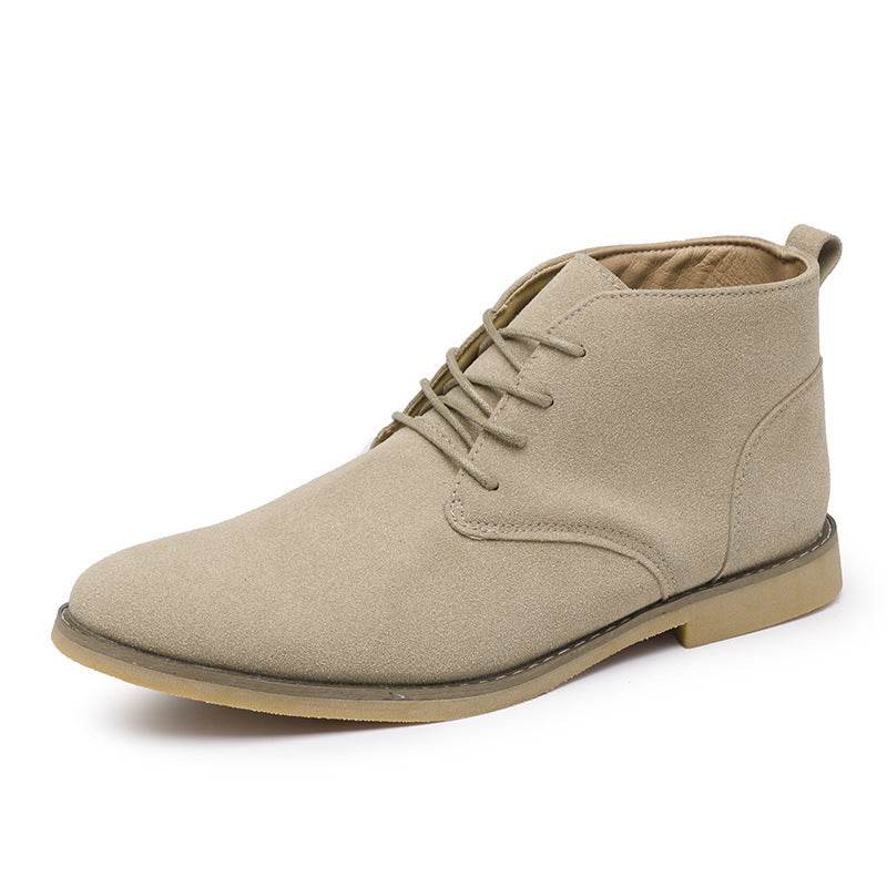 Retro British Men's Business Boots - Stylish PU Leather High Tops - Buy Center
