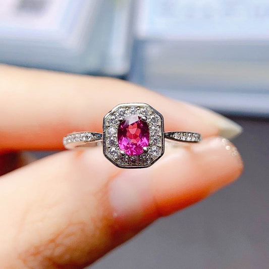 Buycenter 925 Silver Magnesium Aluminum Garnet Ring - Elegant Korean Design - Buy Center