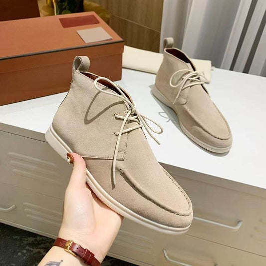 Men's Ankle Lace-up Flat Pumps - Stylish Mid-top Casual Boots 2025 - Buy Center